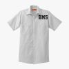Short Sleeve Striped Industrial Work Shirt Thumbnail